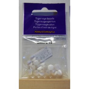 Rund glasperle, tigerje, 15stk