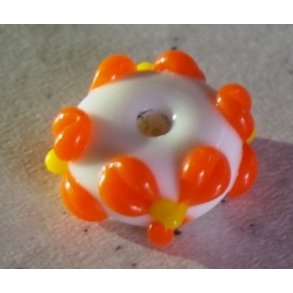 Hndlavede glasperle 1 stk