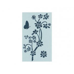 Stencil A4 sommerfugl m/blomster