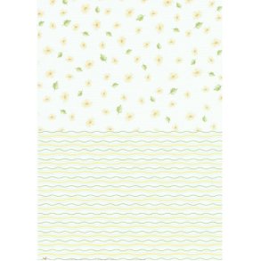 Basispapir 2 delt, beige m/blomster og b�lger