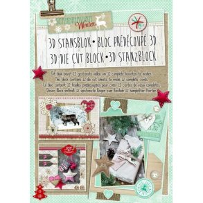 3D blok - udstanset, Jul og vinter, 1 ark