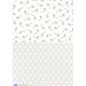 Basispapir 2 delt m/blomster og m�nster