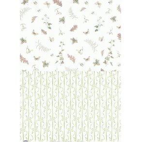 Basispapir 2 delt m/natur og m�nster