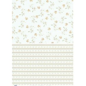 Basispapir 2 delt m/blomster og m�nster