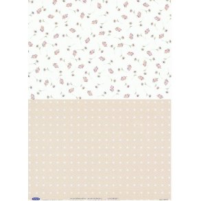 Basispapir 2 delt m/blomster og m�nster