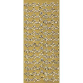 Stickers - God jul 40x12mm, guld