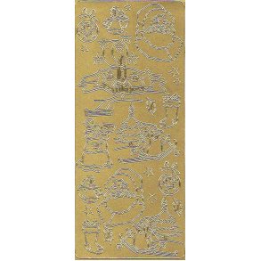 Stickers - Julemotiver, guld