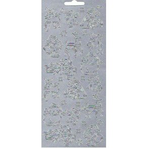 Stickers - Juledyr, 16stk, slv