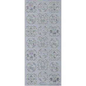 Stickers - Julemotiver, 30x30mm, slv