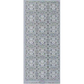 Stickers - Stjerne i ramme, 30x30mm, slv