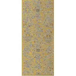 Stickers - julebamser, guld