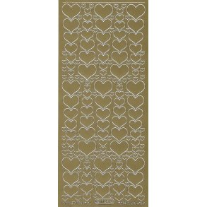 Stickers - Hjerter, guld