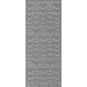 Stickers - Hjerter, s�lv