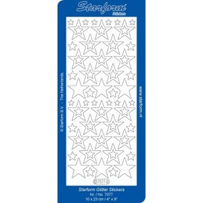 Stickers - Glitter guld, Pynt - stjerner, 2 strrelser