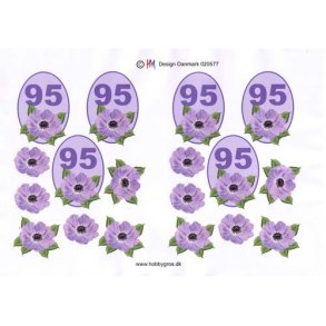 3D ark - Fdselsdage, 95 r, lilla, tal