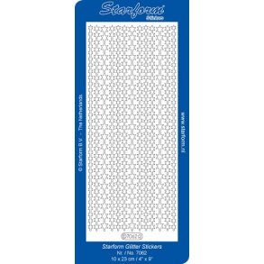 Stickers - Glitter transparent m/guldkant, Borter - stjerner