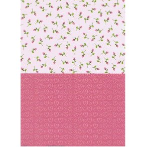 Basispapir 2 delt m/blomster og m�nster