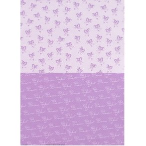 Basispapir 2 delt m/butterfly og tekst