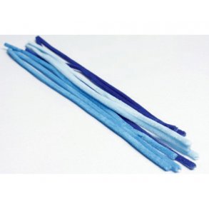 Chenille/piberenser, 6mm 50cm, bl nuancer