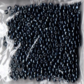 Glasperler, Rocailles 2,5mm, ca. 20g, antrasit gr