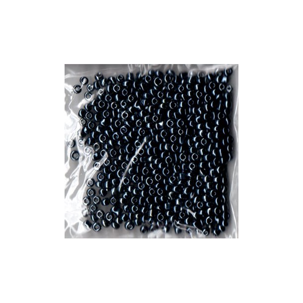 Glasperler, Rocailles 2,5mm, ca. 20g, antrasit gr