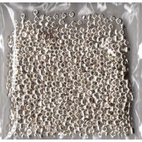 Glasperler, Rocailles 2,5mm, ca. 20g, metallic slv