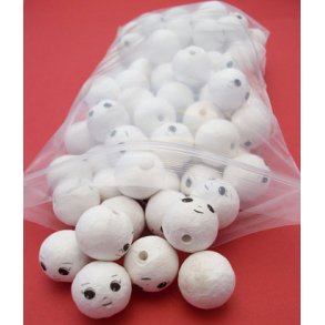 Vatkugler, m/ansigt, pige, 20mm, 1stk