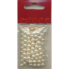 Voksperler, hvid, 5mm hul �0,5mm, 12g