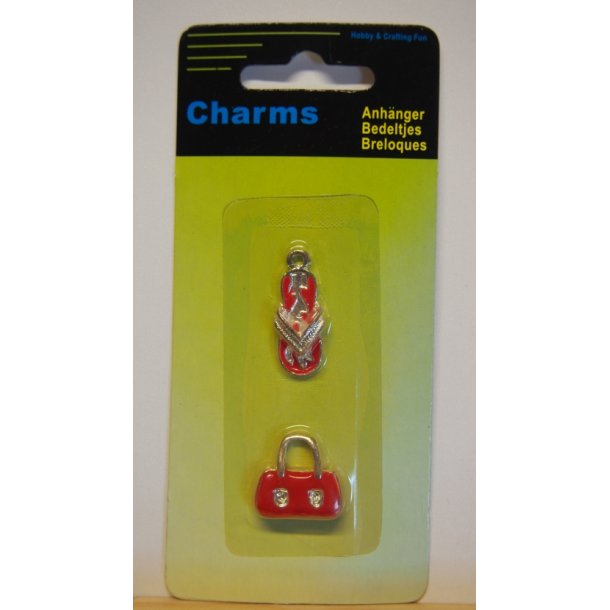 Charms, 2 stk, rd