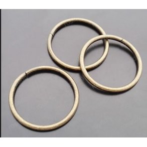 Jump ring, slv, 15mm, nikkelfri, 8 stk