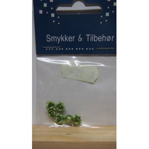 Metal blomst, grn, 6 stk, 5mm