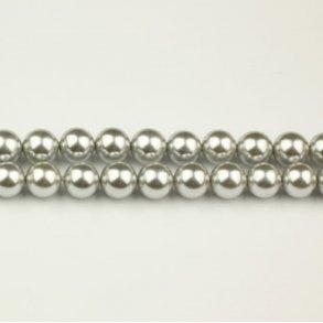 Metal perle, s�lv, 2mm, 12 stk