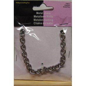 S�lv metal k�de, 1m, nikkelfri, led ca �8mm