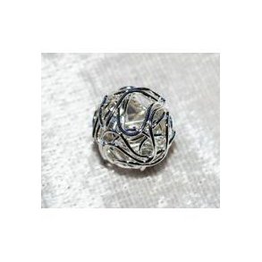 Metal ornament, s�lv, garnn�gle, �12mm, 1 stk