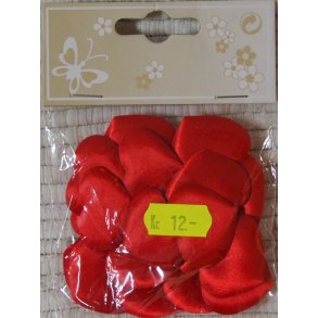 R�de hjerter m/tapepude, 3x3,5cm, 18stk