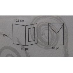 Kort &amp; Kuverter 10,5x15cm 220g, 10 st, hvid
