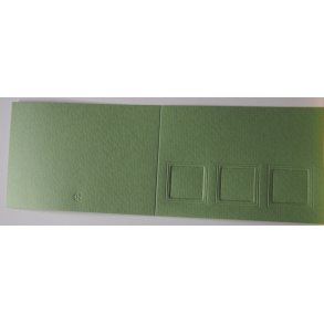 Kort m/3 sm� vinduer, 10,5x14,7cm, oliven gr�n, 1 stk.