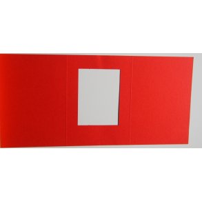 Kort m/firkantet hul, 10,5x15cm, r�d, 1 stk.