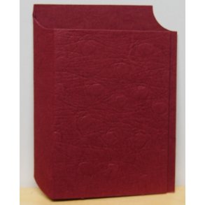 Bog kort, 10 stk, 6x8cm, m�rk r�d l�der