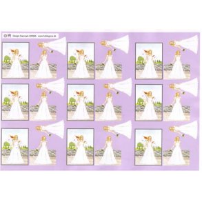 3D ark - Konfirmation. Pige i lang kjole m/baggrund