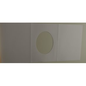 Kort m/ovalt hul, 14,7x21cm, hvid, 1stk.