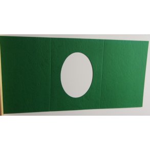 Kort m/ovalt hul, 14,7x21cm, gr�sgr�n l�derlook, 1stk.