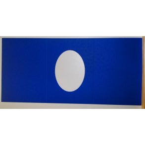 Kort m/ovalt hul, 14,7x21cm, kongebl� l�derlook, 1stk.