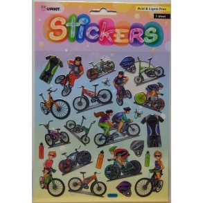 Stickers, cykel motiver, 25 stk
