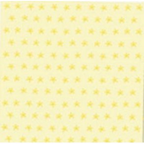 Scrappapir ca. 30X30cm, gule blomster/stjerner p lys gul baggrund, 90g