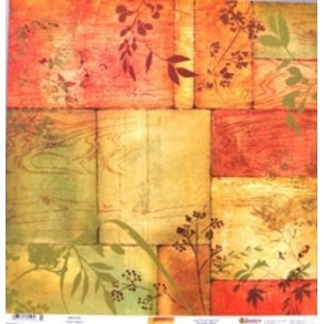 Scrappapir ca. 30X30cm, tr/brder m/blomster, 90g