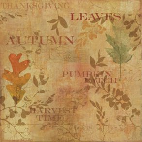 Scrappapir ca. 30X30cm, efterr, egeblad, 90g