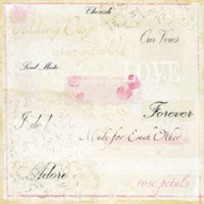 Scrappapir ca. 30X30cm, bryllups ord, 90g