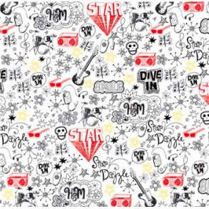 Scrappapir ca. 30X30cm, rock, ddningshoved, 90g