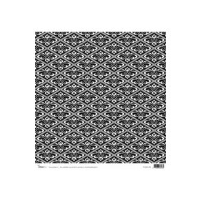 Scrappapir ca. 30X30cm sort/hvid mnstre, tapet, 90g